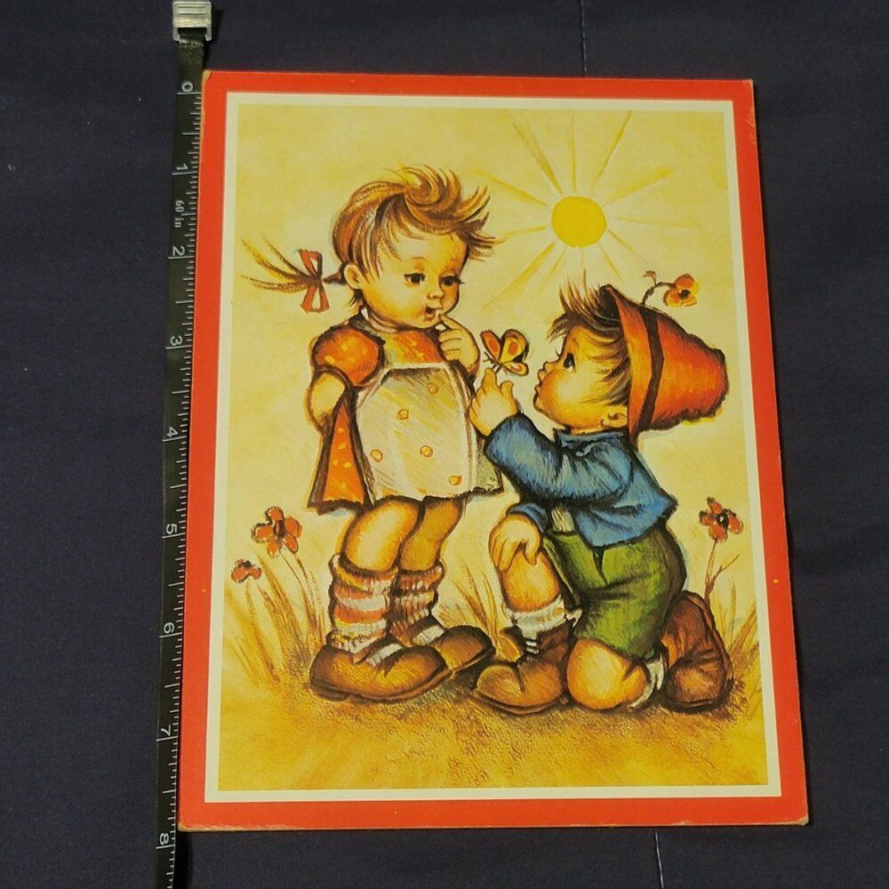 VINTAGE 1970s EVANS HUMMEL LITHOGRAPH MOUNTED ON CHIPBOARD
